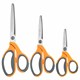 Ножницы BRAUBERG "PROFESSIONAL" 3 шт. (135, 180, 210 мм), серо-оранжевые ручки, ВЫГОДНАЯ УПАКОВКА, 272981 272981