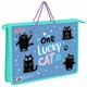 Папка на молнии с ручками ПИФАГОР А4, 1 отделение, пластик, ручки-шнурок, "Funny cats", 273353 273353 - фото 358417