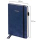 Ежедневник недатированный А5 138x213 мм, BRAUBERG "Velvet", резинка, держатель, 160 л., синий, 116243 116243