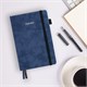 Ежедневник недатированный А5 138x213 мм, BRAUBERG "Velvet", резинка, держатель, 160 л., синий, 116243 116243