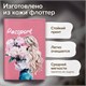 Обложка для паспорта натуральная кожа флоттер, принт "Девушка", цвет пудрово-розовый, BRAUBERG, 238868 238868