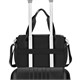 Сумка дорожная HEIKKI HANDY (ХЕЙКИ), карман на молнии, багажная лента, черная, 38х16х25 см, 273874 273874