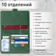 Обложка для паспорта и документов с защитой от считывания, 9 карманов, магнит, экокожа, зеленая, BRAUBERG, 238758 238758