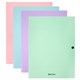 Папка на кнопке пластиковая BRAUBERG "PASTEL", А4, 3 клапана, 600 мкм, цвета ассорти, 272886 272886 - фото 363284