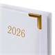 Ежедневник датированный 2026, А5, 138x213 мм, BRAUBERG "Senator", под кожу, белый, 117095 117095 Ежедневник датированный 2026, А5, 138x213 мм, BRAUBERG "Senator", под кожу, белый, 117095 117095