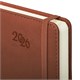 Ежедневник датированный 2026, А5, 138x213 мм, BRAUBERG "Optimal", под кожу, резинка, держатель для ручки, коричневый, 117468 117468