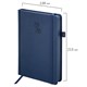 Ежедневник датированный 2026, А5, 138х213 мм, BRAUBERG "Plain", под кожу, резинка, держатель для ручки, синий, 117506 117506