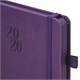 Ежедневник датированный 2026, А5, 138х213 мм, BRAUBERG "Plain", под кожу, резинка, держатель для ручки, фиолетовый, 117509 117509