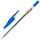 Ручка шариковая STAFF "Basic BP-66 CLASSIC", СИНЯЯ, корпус прозрачный, узел 1 мм, линия письма 0,5 мм, 144455 144455