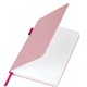 Блокнот А5 135x212 мм BRAUBERG "Edge", под кожу, резинка, держатель, 80 л., клетка, розовый, 117148 117148