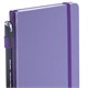 Блокнот А5 135x212 мм BRAUBERG "Edge", под кожу, резинка, держатель, 80 л., клетка, сиреневый, 117150 117150