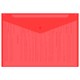 Папка-конверт с кнопкой прозрачная А4, BRAUBERG "UNIVERSAL", до 100 листов, красная, 0,15 мм, 273073 273073