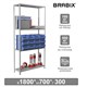 Стеллаж металлический BRABIX "MS KD-180/30/70-4", 1800х700х300 мм, 4 полки, сборная стойка, 291112 291112