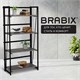 Стеллаж на металлокаркасе BRABIX "LOFT SH-001", 600х300х1250 мм, складной, цвет дуб антик, 641229 641229