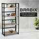 Стеллаж на металлокаркасе BRABIX "LOFT SH-001", 600х300х1250 мм, складной, цвет дуб натуральный, 641230 641230