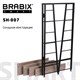 Стеллаж BRABIX "Smart SH-007", 605х295х1193 мм, ЛОФТ, трапеция, складной, металл/ЛДСП дуб, каркас черный, 641872 641872