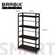 Стеллаж BRABIX "Smart SH-005", 605х290х1193 мм, ЛОФТ, прямой, складной, металл/ЛДСП ясень, каркас черный, 641869 641869