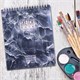 Скетчбук, каменная бумага 245 г/м2, 170х195 мм, 20 л., гребень, подложка, холодная фольга, "Мрамор", 98627 113776