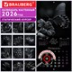 Календарь настенный перекидной 2026 г., BRAUBERG, 12 листов, 28,5х28,5 см, "Black esthetic", 116927 116927