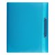 Папка для портфолио школьника, 2 кольца, 20 файлов, пластик, полупрозрачный, синяя, BRAUBERG, 126557 126557