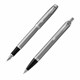 Набор PARKER "IM Stainless Steel CT": шариковая ручка синяя и перьевая ручка синяя, 2183058 144354