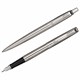 Набор PARKER "Jotter Stainless Steel GT": шариковая ручка синяя и перьевая ручка синяя, 2093258 144361