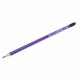 Карандаш чернографитный BRAUBERG, 1 шт., "Lines", HB, трехгранный, с ластиком, фиолетовый/серебристый, 181295 181295