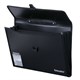 Папка-портфель пластиковая BRAUBERG А4+ (390х260х40 мм), 3 отделения, фактура линейная, черная, 221389 221389