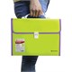 Папка-портфель пластиковая BRAUBERG "JOY", А4 (330х245х35 мм), 13 отделений, с окантовкой, салатовая, 227974 227974