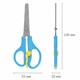 Ножницы ЮНЛАНДИЯ, 130 мм, с усилителем и линейкой, эргономичные ручки, голубые, 238344 238344