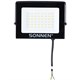 Прожектор светодиодный 50 Вт, 6500 К, 4000 Лм, 50 м2, IP65, 176x123x26 мм, черный, SONNEN, 238414 238414