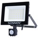 Прожектор светодиодный с датчиком движения 50 Вт, 6500 К, 4000 Лм, 50 м2, IP65, 187х176х51 мм, черный, SONNEN, 238418 238418