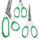 Ножницы BRAUBERG "MAXI" КОМПЛЕКТ 4 шт.: 115, 145, 205 мм + сниппер (для ниток), бело-зеленые ручки, 272982 272982
