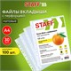 Папки-файлы перфорированные А4 STAFF "ЭКОНОМ", КОМПЛЕКТ 100 шт., матовые, 30 мкм, 273002 273002