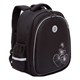 Ранец GRIZZLY анатомическая спинка, c брелоком, для девочек, "HEARTS", чёрный 36х28х20 см, RAz-586-5/1 274149