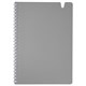 Тетрадь обложка пластик, А5 80 л., гребень мягкий, вырубка для ручки, клетка, BRAUBERG, серый, 405377 405377