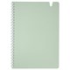 Тетрадь обложка пластик, А5 80 л., гребень мягкий, вырубка для ручки, клетка, BRAUBERG, светло-зеленый, 405378 405378