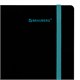 Тетрадь обложка пластик, А4 80 л., спираль пластик, резинка, клетка, BRAUBERG, черный/синий, 405381 405381