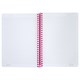 Тетрадь обложка пластик, А5 80 л., спираль пластик, резинка, клетка, BRAUBERG, черный/розовый, 405384 405384