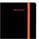 Тетрадь обложка пластик, А5 80 л., спираль пластик, резинка, клетка, BRAUBERG, черный/оранжевый, 405386 405386