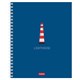Тетрадь А5, 96 л., HATBER, гребень, клетка, Soft-touch ламинация, "Lighthouse" (микс в спайке), 089770, 96Т5лВ1гр 405478