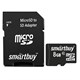 Карта памяти micro SDHC, 8 GB, SMARTBUY, 10 Мб/сек. (class 10), с адаптером, SB8GBSDCL10-01 512805