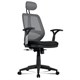 Кресло BRABIX "Saturn ER-400", с подголовником, комбинированное, черное/серое, 530871 530871