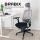 Кресло BRABIX "Saturn ER-400", с подголовником, комбинированное, черное/серое, 530871 530871