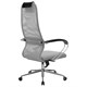 Кресло офисное МЕТТА "SU-B-8" хром, ткань-сетка, сиденье мягкое, светло-серое 532429