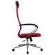 Кресло офисное МЕТТА "SU-B-8" хром, ткань-сетка, сиденье мягкое, красное 532430