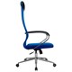 Кресло офисное МЕТТА "SU-B-8" хром, ткань-сетка, сиденье мягкое, синее 532431