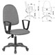 Кресло CH-1300N "Престиж+", с подлокотниками, ткань, серое, 1215476 532659