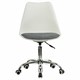 Кресло стул BRABIX "Eames MG-310 CH", хром, пластик белый, ткань серая, 532924 532924