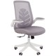 Кресло Chairman CH 565, откидные подлокотники, синхромеханизм, пластик белый, сетка/ткань, серое, 7146049 533042